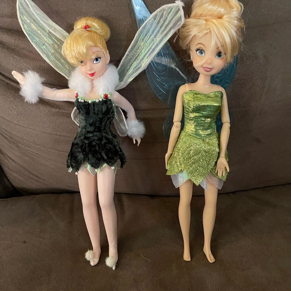 Lot Of 2 Tinker Bell Dolls 1987 Mattel Indonesia Disney Store Ltd London/China